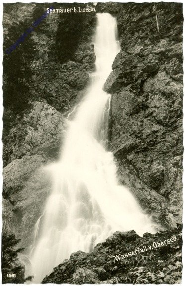 Lunzersee, Seemäuer, Wasserfall v. Obersee