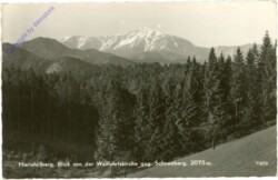 Mariahilfberg, Blick von der Wallfahrtskirche geg. Schneeberg