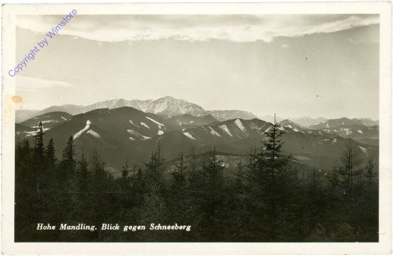 Pernitz, Hohe Mandling, Blick gegen Schneeberg