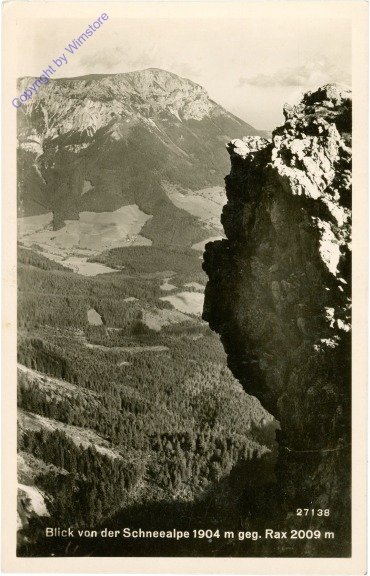Rax, Blick von der Schneealpe gegen Rax