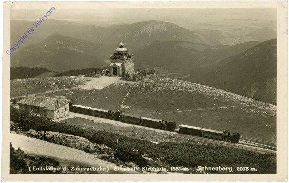 Schneeberg, Endstation d. Zahnradbahn, Elisabeth Kirchlein