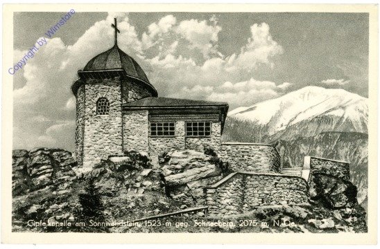 Semmering, Gipfelkapelle gegen Schneeberg