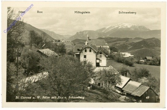 St. Corona, mit Rax und Schneeber