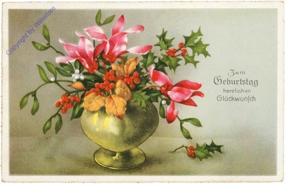 ak212030 Blumenvase, Geburtstag