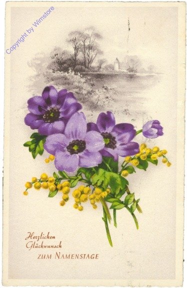 Landschaft mit Blumen, Namenstag