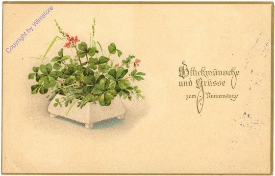ak212065 Schale mit Glücksklee, Namenstag