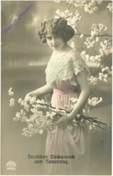 Mädchen mit Blütenzweigen, Namenstag