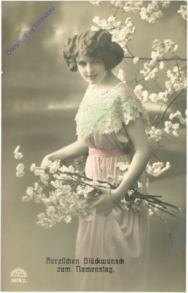 Mädchen mit Blütenzweigen, Namenstag