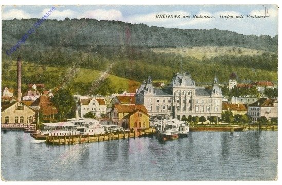 Bregenz, Hafen mit Postamt