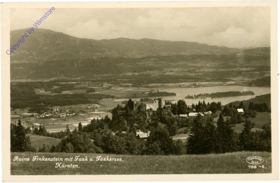 Faakersee, Ruine Finkenstein mit Faak und Faakersee