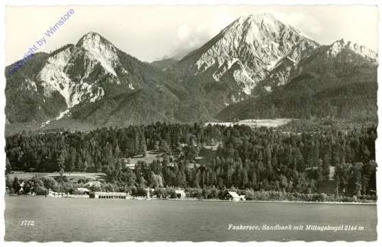 Faakersee, Sandbank mit Mittagskogel