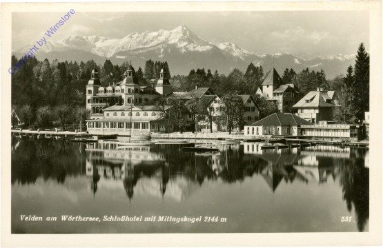 Velden, Schlosshotel mit Mittagskogel