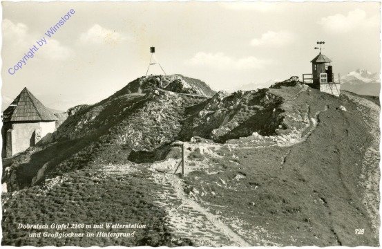 Villach, Dobratsch-Gipfel mit Wetterstation und Großglockner