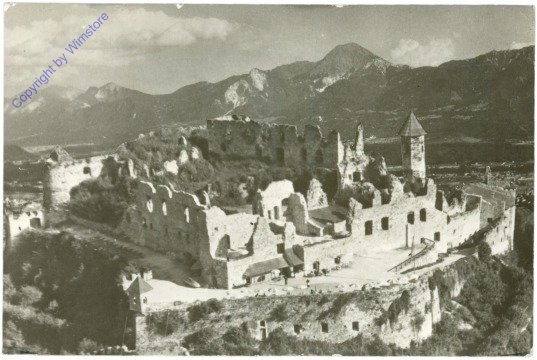 ak212567 Villach, Ruine Landskron, Cafe und Restaurant