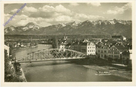 ak212581 Villach, mit den Karawanken