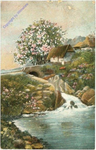 ak212956 Blühender Baum beim Fluss