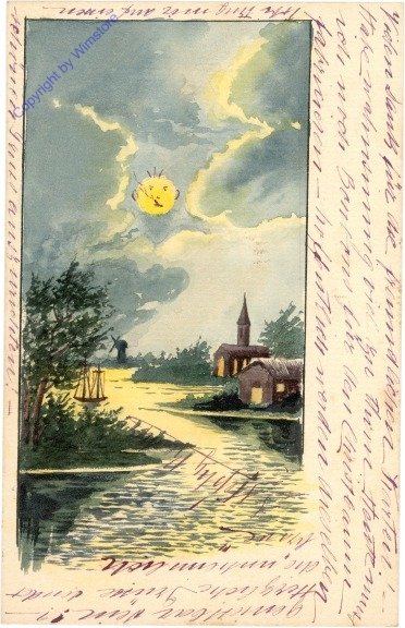 Flusslauf im Mondschein