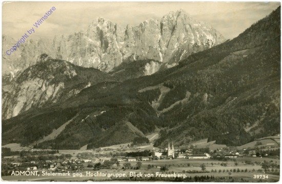 Admont, gegen Hochtorgruppe, Blick von Frauenberg