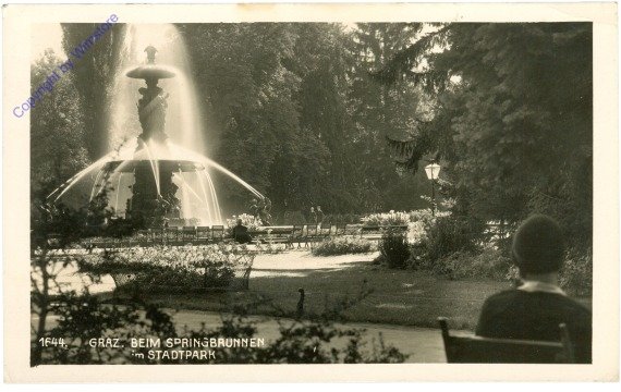 Graz, Beim Springbrunnen im Stadtpark