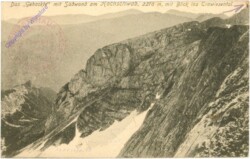 Hochschwab, Das Gehackte mit Südwand, Blick ins Trawiesental