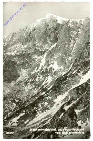 Hochschwab, Gipfel u. Südwand vom Graf Meransteig