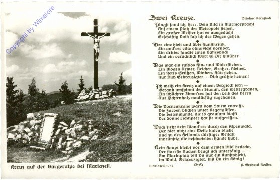 ak213471 Mariazell, Zwei Kreuze