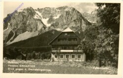 Ramsau, Pension Erharter, Blick gegen d. Dachstein