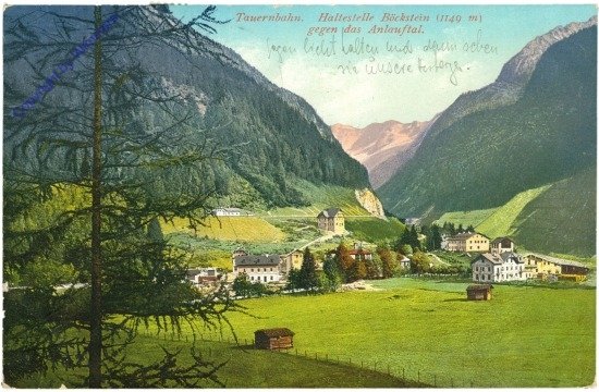 ak214067 Bad Gastein, Tauernbahn, Haltestelle Böckstein gegen das Anlauftal