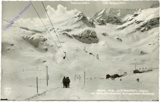 ak214167 Uttendorf, Weißsee, Austriadörfl mit Schleiflift, Skigebiet Enzingerboden