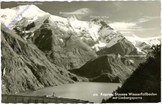 Kaprun, Stausee Wasserfallboden mit Limbergsperre
