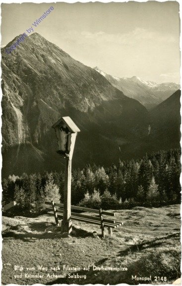 Krimml, Blick vom Weg nach Filzstein auf Dreiherrenspitze und Krimmler Achental