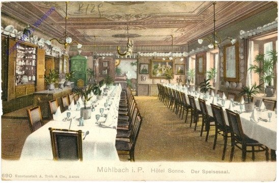 ak214331 Mühlbach im Pinzgau, Hotel Sonne, Der Speisesaal