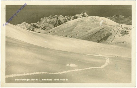 Saalbach-Hinterglemm, Zwölferkogel u. Birnhorn vom Penhab