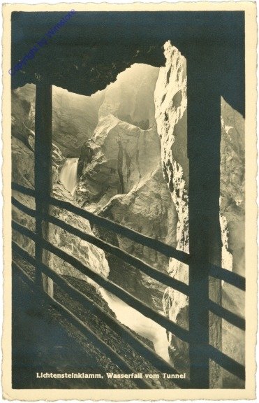 St. Johann im Pongau, Lichtensteinklamm, Wasserfall vom Tunnel