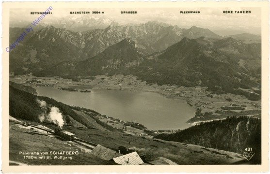 St. Wolfgang, Panorama vom Schafberg mit St. Wolfgang