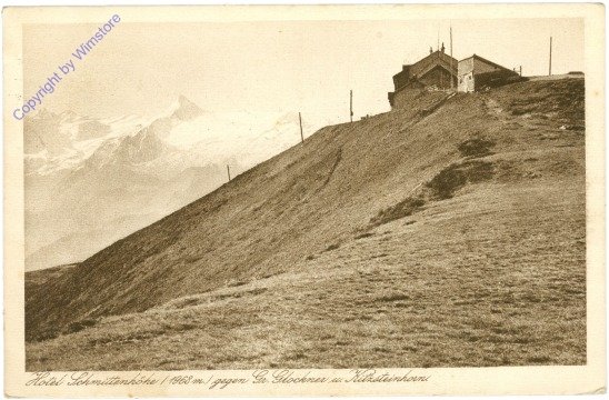 ak214637 Zell am See, Hotel Schmittenhöhe gegen Gr. Glockner und Kitzsteinhorn
