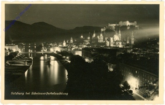 Salzburg, bei Scheinwerferbeleuchtung