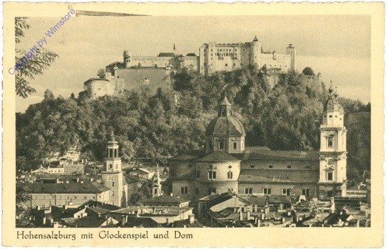 ak214774 Salzburg, Dom, Hohensalzburg mit Glockenspiel