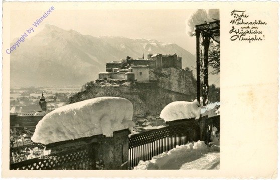 ak214814 Salzburg, Hohensalzburg, Weihnachtswünsche