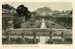Salzburg, Schloss Mirabell, Mirabellgarten mit Blick zur Festung