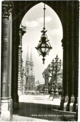 Wien 1, Rathaus, Blick vom Rathaus gegen Votivkirche