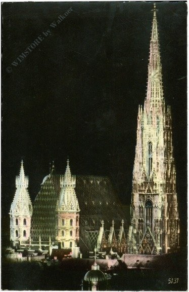 ak215169 Wien 1, Stefansdom Festbeleuchtung