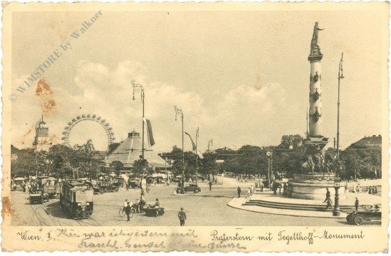 Wien 2, Praterstern mit Tegetthoff-Monument