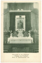 Wien 10, Hauptaltar in der Notkirche "Königin des Friedens"