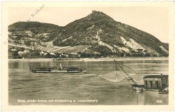 Wien 19, Kahlenberg, Große Donau mit Kahlenberg u. Leopoldsberg