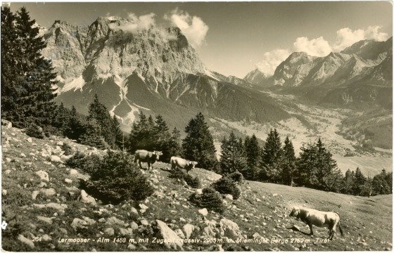 Biberwier, Leermooser Alm mit Zugspitzmassiv