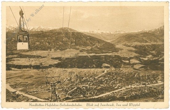 Innsbruck, Nordketten-Hafelekar-Seilschwebebahn, Blick auf Innsbruck, Inn und Wipptal