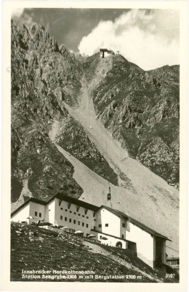 Innsbruck, Nordkettenbahn, Station Seegrube mit Bergstation