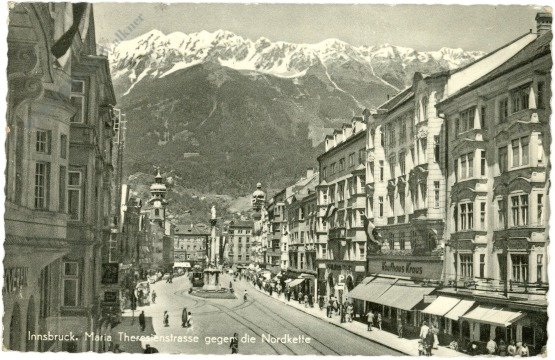 Innsbruck, Maria Theresienstrasse gegen die Nordkette