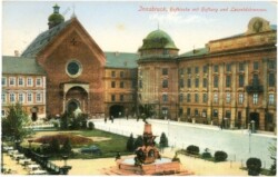 Innsbruck, Hofkirche mit Hofburg und Leopoldsbrunnen